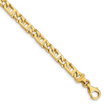 Load image into Gallery viewer, 14K Yellow Gold 6mm Hand-Polished Fancy Link Chain Bracelet  Length 9'' inches
