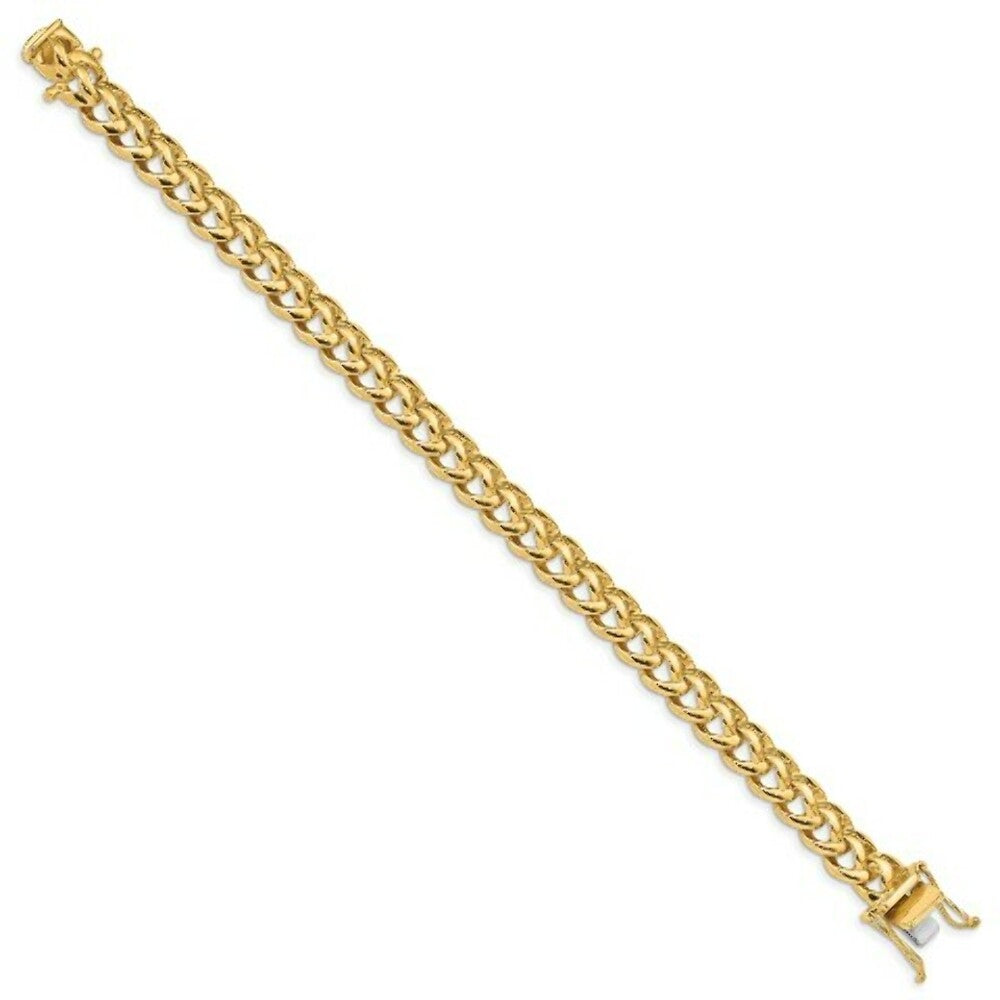 14K Yellow Gold 8.6mm Hand-polished Fancy Link Bracelet