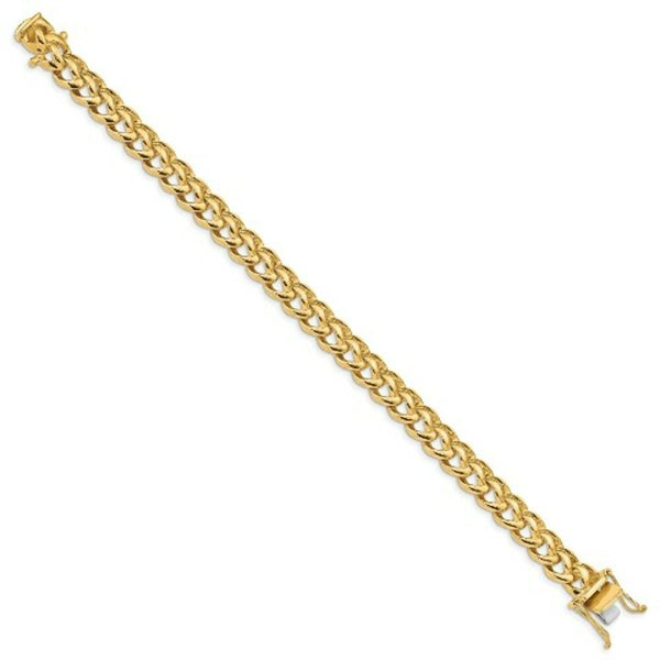 14K Yellow Gold 8.6mm Hand-polished Fancy Link Bracelet