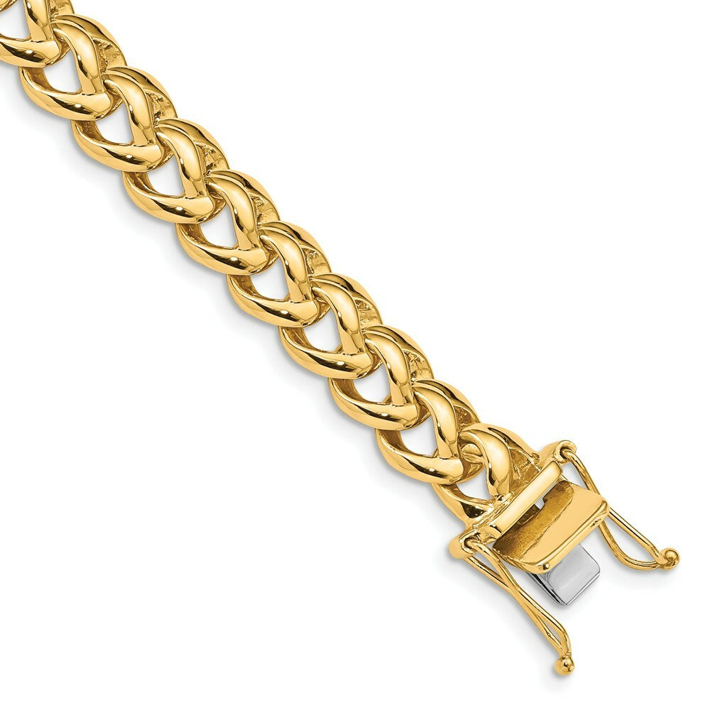 14K Yellow Gold 9mm Hand-Polished Fancy Link Chain Necklace  Length 20'' inches