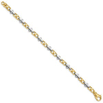Load image into Gallery viewer, 14K Two-tone Gold 5.8mm Hand-polished Fancy Link Bracelet
