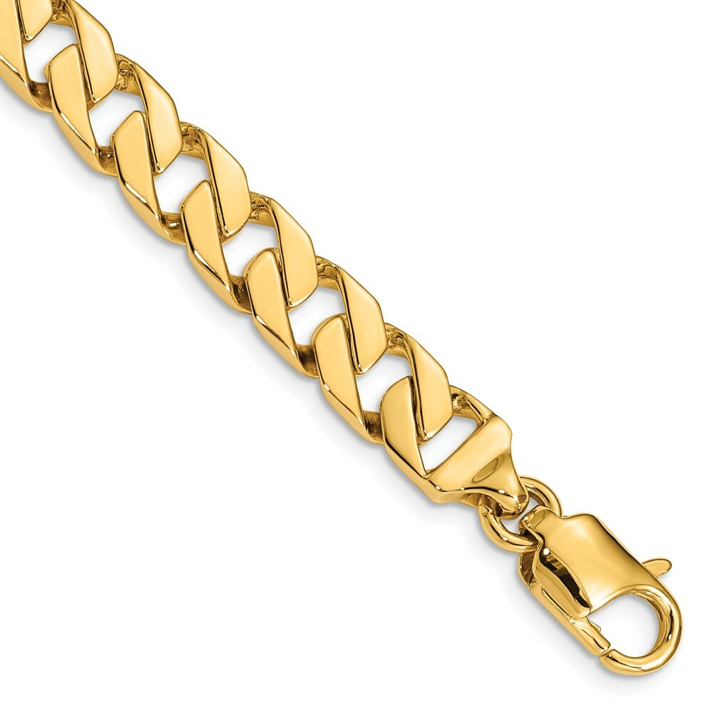 14K Yellow Gold 9.25mm Hand-Polished Fancy Link Chain Necklace  Length 20'' inches