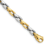 Load image into Gallery viewer, 14K Two-tone Gold 4.5mm Hand-polished Fancy Link Bracelet
