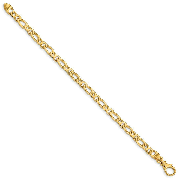 14K Yellow Gold 4.8mm Polished Fancy Link Bracelet