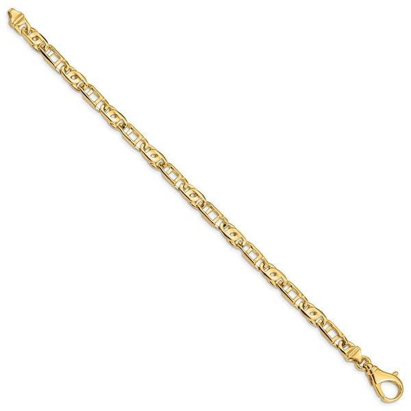 14K Yellow Gold 5.5mm Polished Fancy Link Bracelet