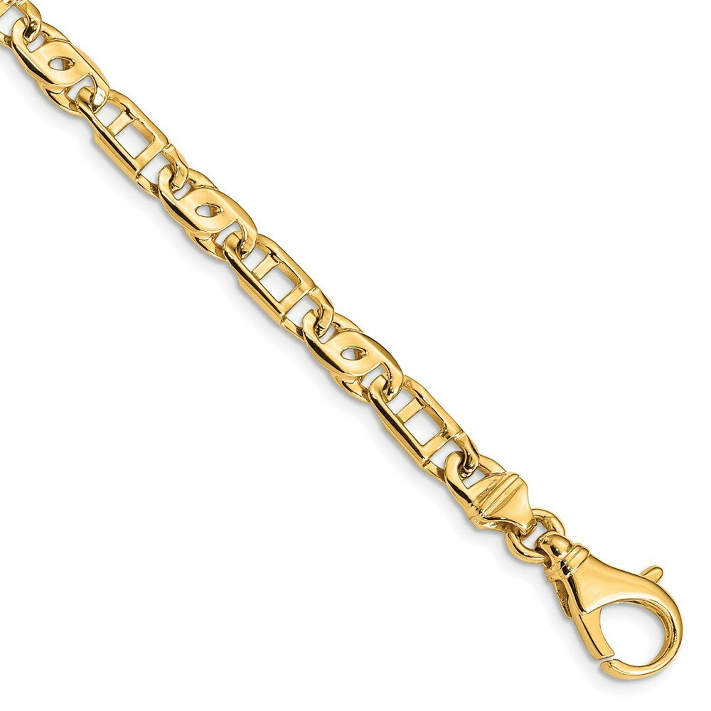 14K Yellow Gold 5.5mm Polished Fancy Link Bracelet