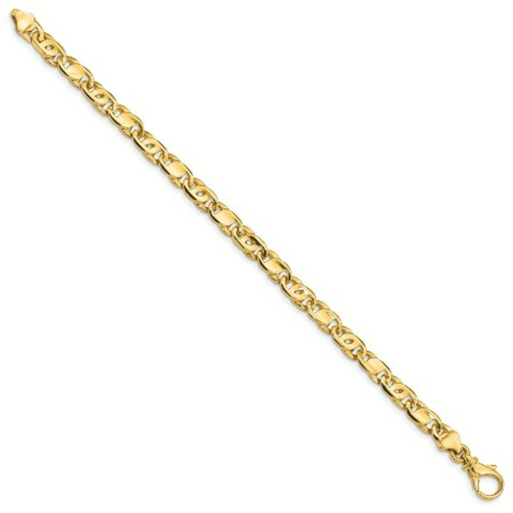 14K Yellow Gold 5.80mm Polished Fancy Link Bracelet
