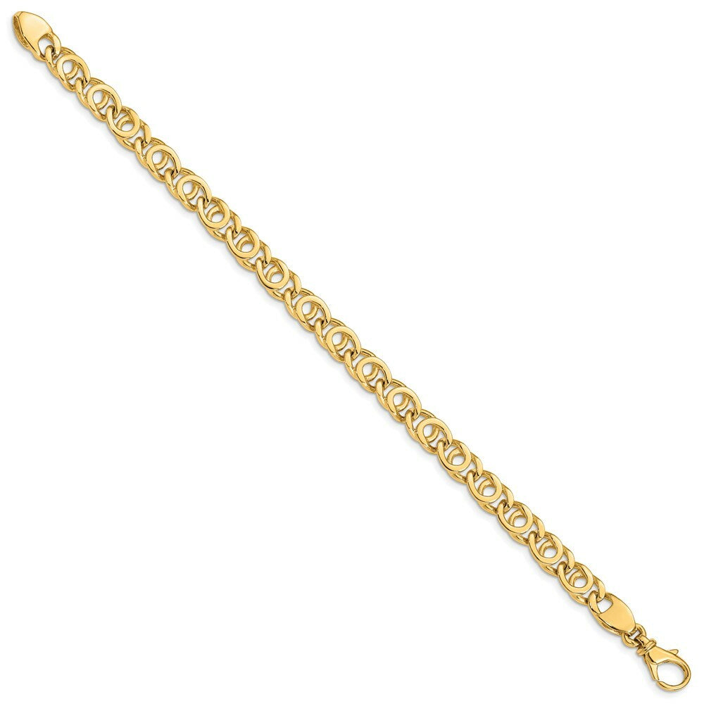 14K Yellow Gold 7mm Polished Fancy Link Bracelet