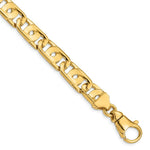Load image into Gallery viewer, 14K Yellow Gold 10.2mm Polished Fancy Link Chain Bracelet  Length 9'' inches
