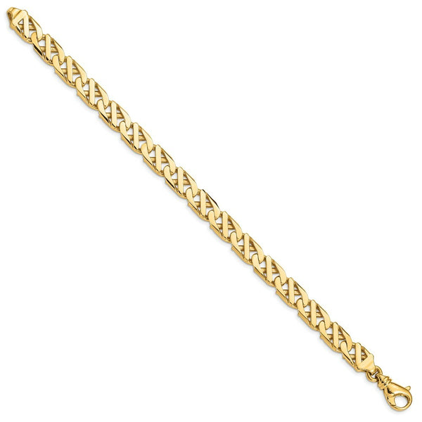 14K Yellow Gold 7.9mm Fancy Link Bracelet