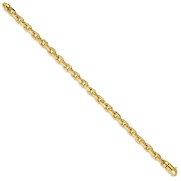 14K Yellow Gold 5.9mm Hand-polished Fancy Link Bracelet