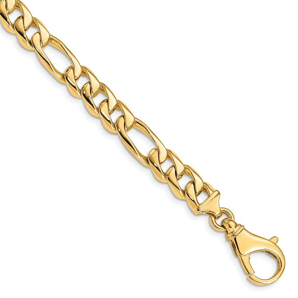 14K Yellow Gold 8.8mm Polished Fancy Link Chain Bracelet  Length 9'' inches