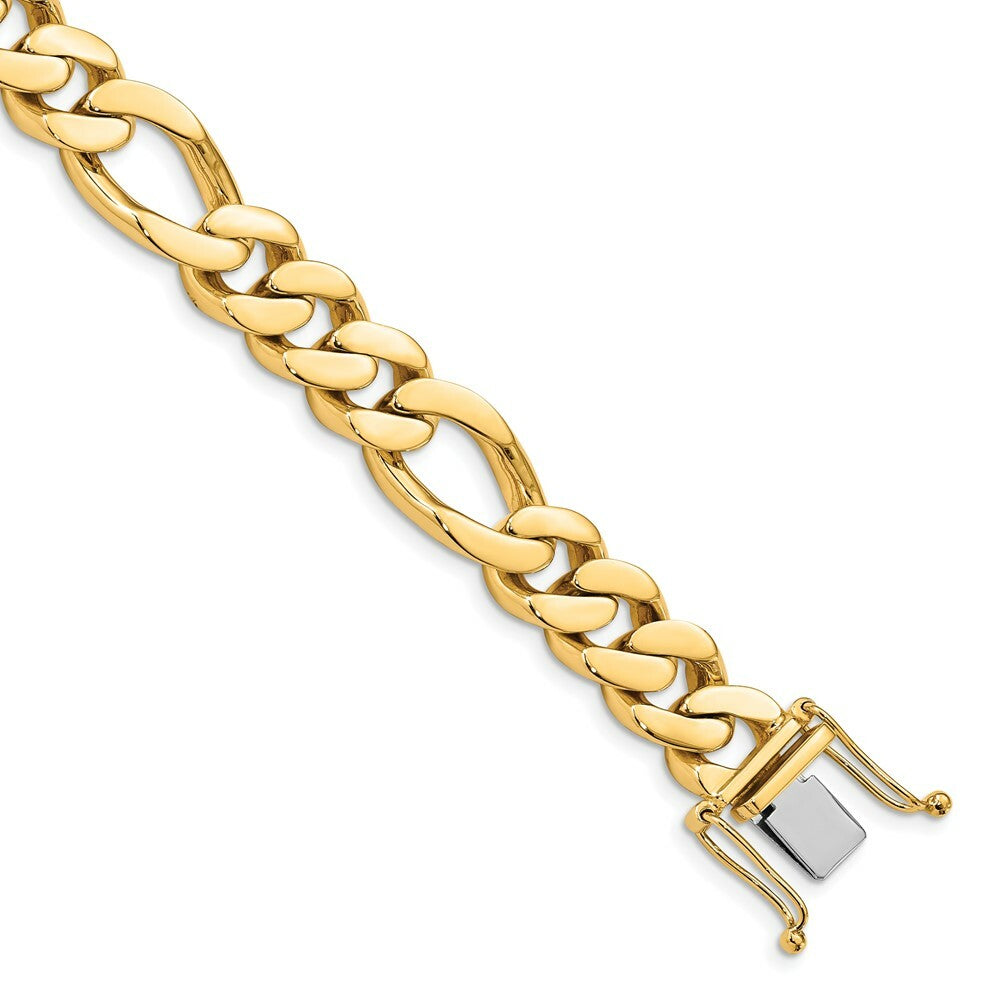 14K Yellow Gold 11.8mm Polished Fancy Link Chain Necklace  Length 20'' inches