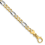 Load image into Gallery viewer, 14K Two-tone Gold 5.8mm Polished Fancy Link Bracelet

