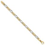 Load image into Gallery viewer, 14K Two-tone Gold 6.1mm Hand-polished Fancy Link Bracelet
