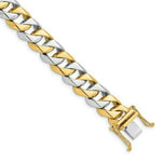 Load image into Gallery viewer, 14K Two-tone Gold 11.2mm Hand-polished Fancy Link Bracelet
