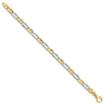 Load image into Gallery viewer, 14K Two-tone Gold 5.5mm Polished Fancy Link Bracelet
