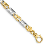 Load image into Gallery viewer, 14K Two-tone Gold 5.5mm Polished Fancy Link Bracelet
