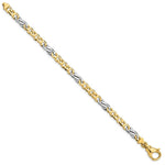 Load image into Gallery viewer, 14K Two-tone Gold 5.8mm Polished Fancy Link Bracelet
