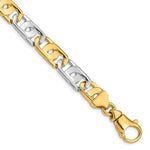 Load image into Gallery viewer, 14K Two-tone Gold 10.2mm Polished Fancy Link Chain Necklace  Length 20'' inches
