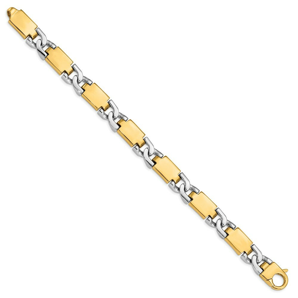 14K Two-tone Gold Polished Gold Fancy Link Bracelet  Length 9'' inches