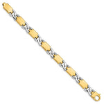 Load image into Gallery viewer, 14K Two-tone Gold Polished Gold Fancy Link Bracelet  Length 9'' inches
