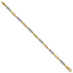 Load image into Gallery viewer, 14K Two-tone Gold 4.6mm Hand-polished Fancy Link Bracelet
