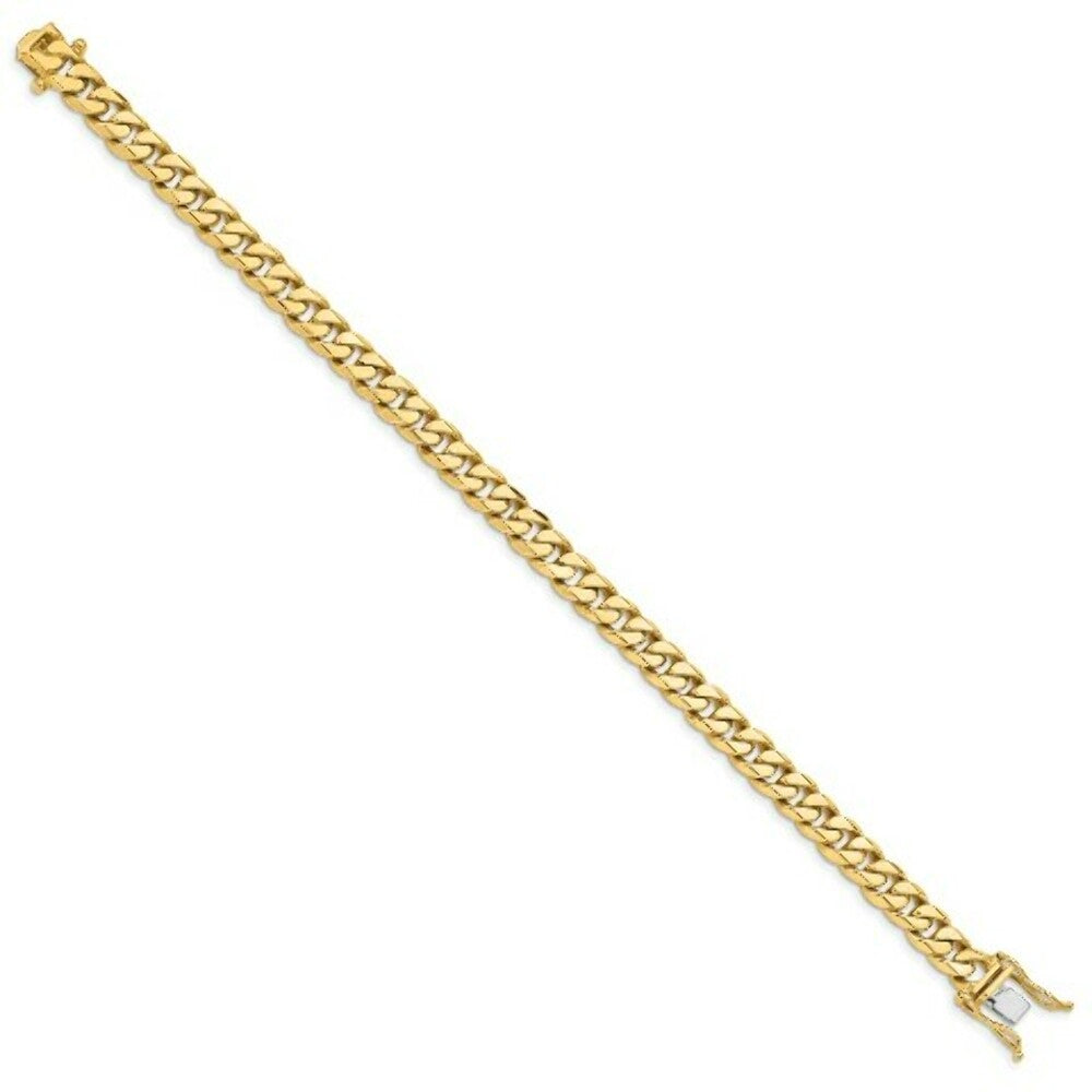 14K Yellow Gold 6.80mm Hand-polished Miami Cuban Chain  length: 8.25 inches