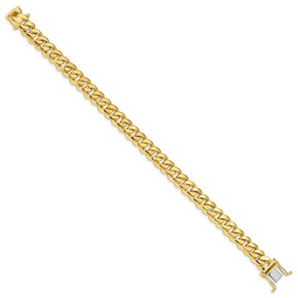 14K Yellow Gold 9.00mm Hand-polished Miami Cuban Chain  length: 8.25 inches