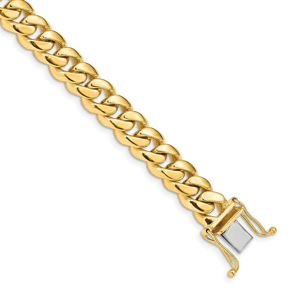 14K Yellow Gold 8.7mm Hand-polished Miami Cuban Chain Link Bracelet