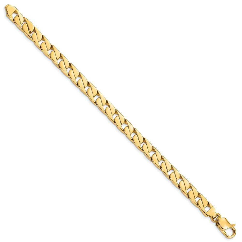 14K Yellow Gold 8.00mm Hand-polished Long Link Half Round Curb Chain  length: 8 inches
