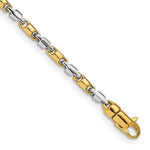 Load image into Gallery viewer, 14K Two-tone Gold 2.25mm Fancy Link Chain Bracelet  Length 8'' inches
