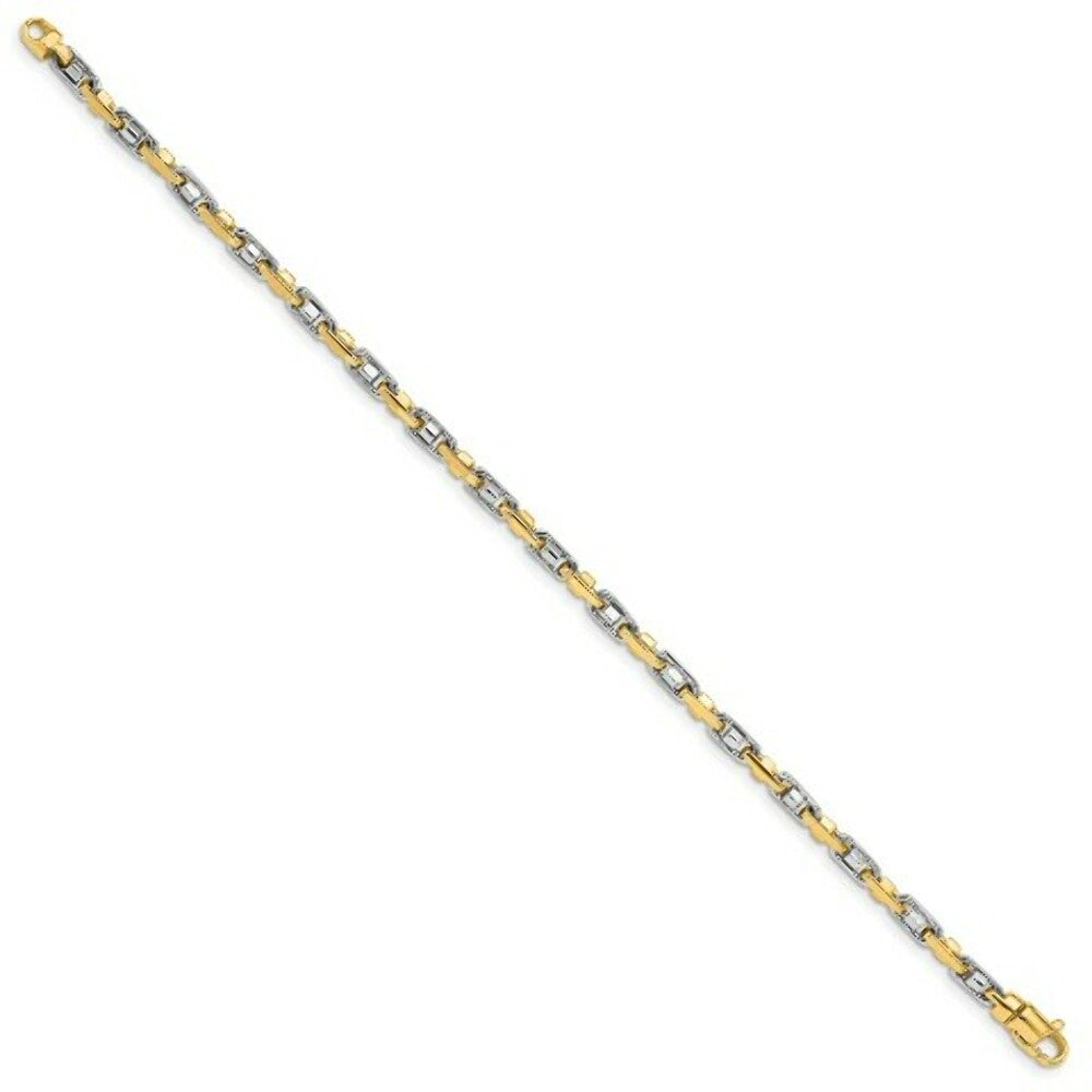 14K Two-tone Gold 3.5mm Fancy Link Chain