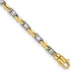 Load image into Gallery viewer, 14K Two-tone Gold 3.5mm Fancy Link Chain Bracelet  Length 8.25'' inches
