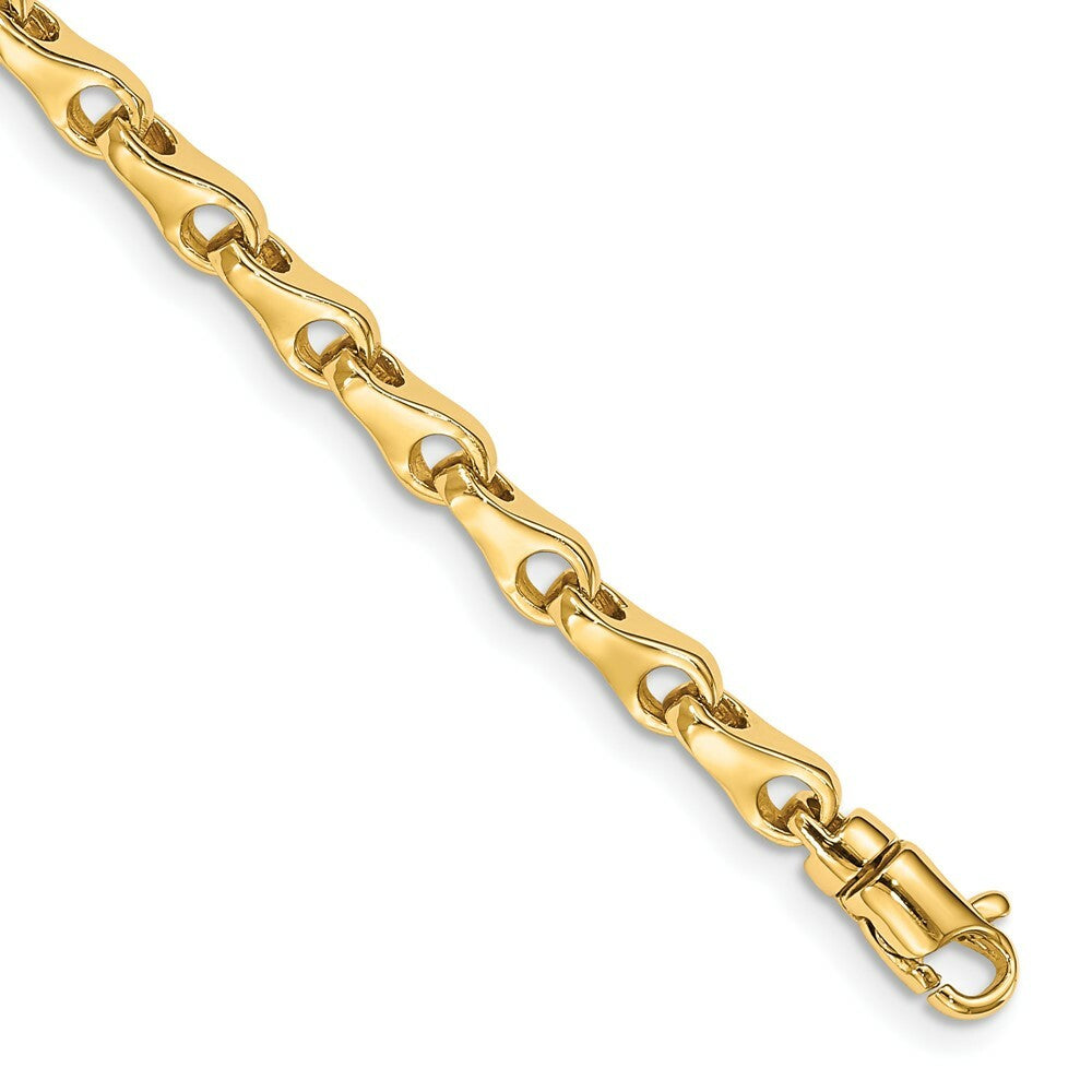 14K Yellow Gold 3.9mm Hand-polished Fancy Link Bracelet