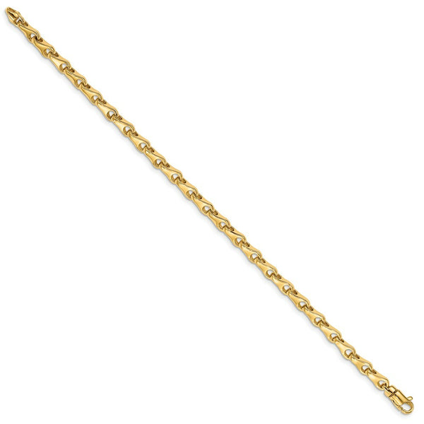14K Yellow Gold 3.9mm Hand-polished Fancy Link Bracelet