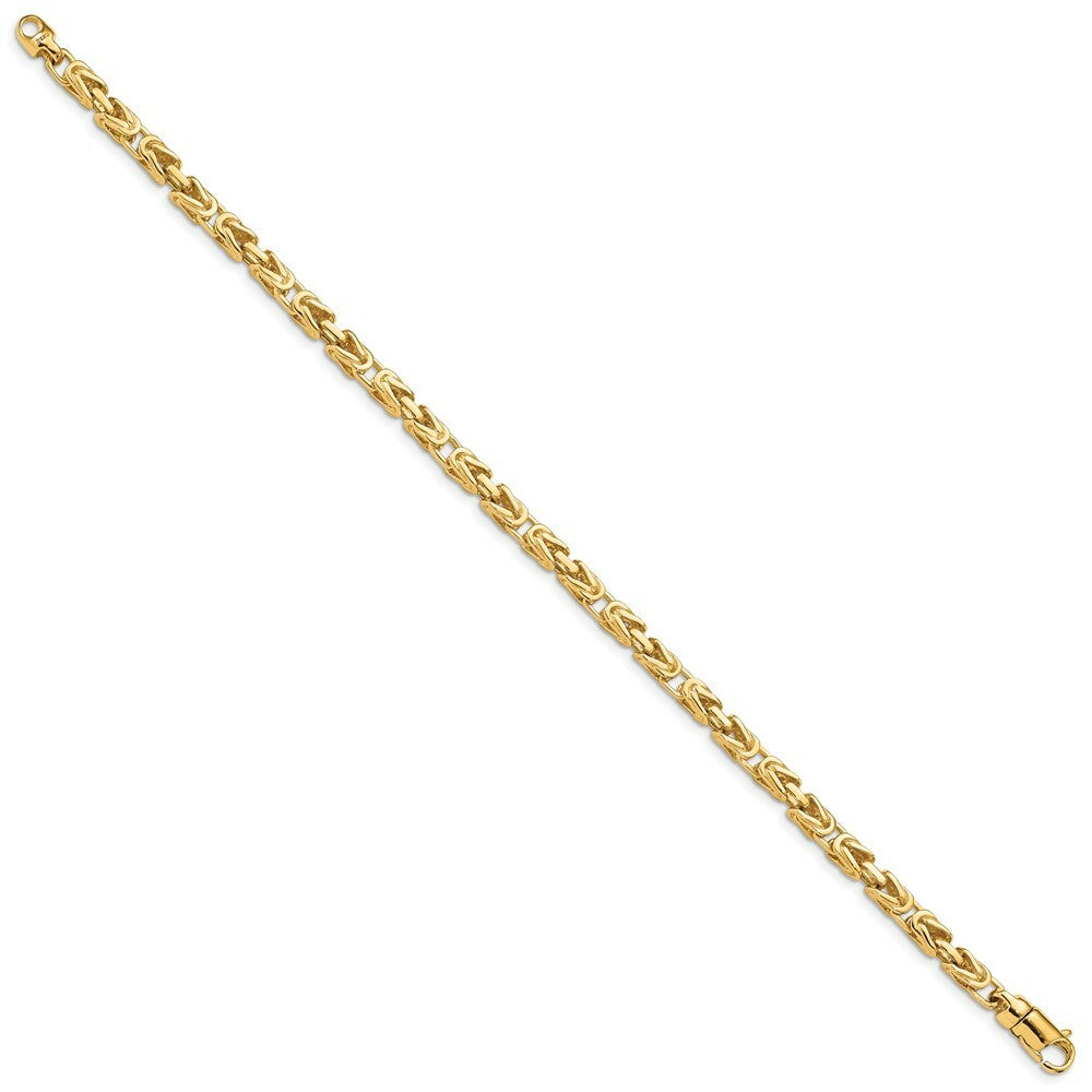 14K Yellow Gold 4.1mm Hand-polished Byzantine Link Bracelet