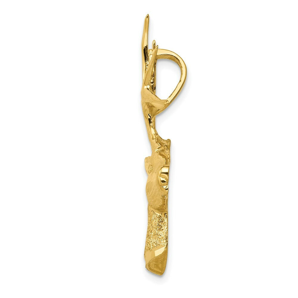 14K Yellow Gold Laser Cut Deer Charm