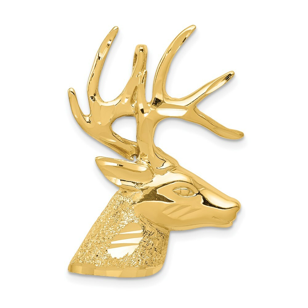 14K Yellow Gold Laser Cut Deer Charm