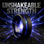 Load image into Gallery viewer, Mens Sandblasted Black Tungsten Crushed Alexandrite and Dark Blue &amp; Purple Crushed Goldstone Wedding Ring - 8mm Wide - Style name: MIRAGE
