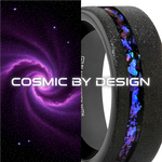Load image into Gallery viewer, Mens Sandblasted Black Tungsten Crushed Alexandrite and Dark Blue &amp; Purple Crushed Goldstone Wedding Ring - 8mm Wide - Style name: MIRAGE
