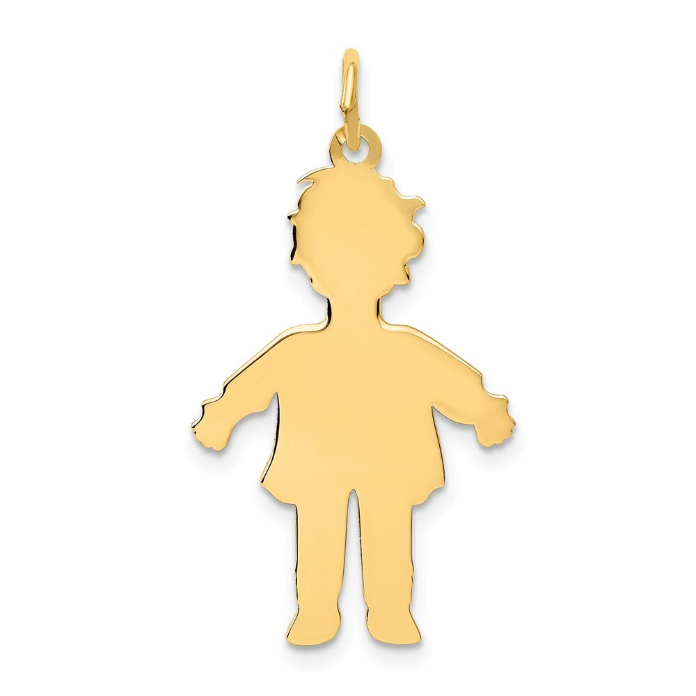 14K Yellow Gold Plain Polished Large Boy Charm