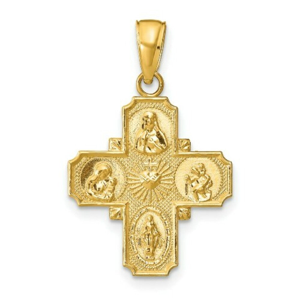 14K Yellow Gold 4-Way Medal Pendant
