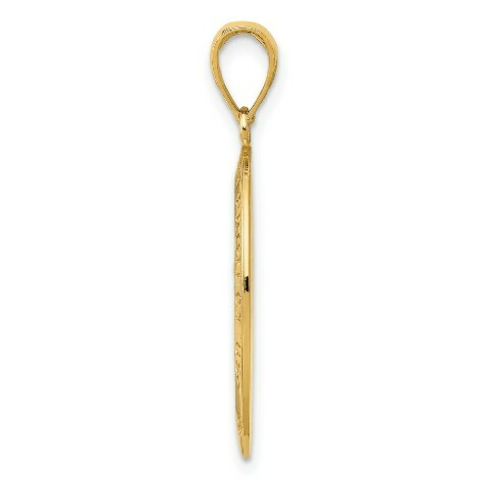14K Yellow Gold Saint Christopher Medal Pendant 16mm width