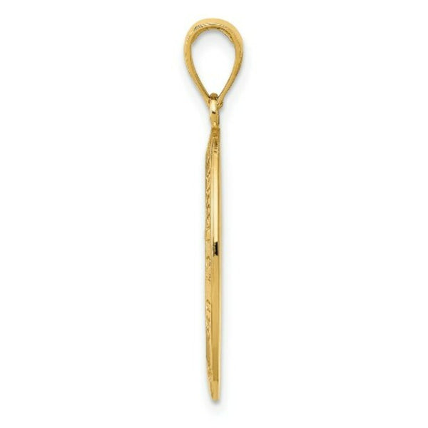 14K Yellow Gold Saint Christopher Medal Pendant 16mm width
