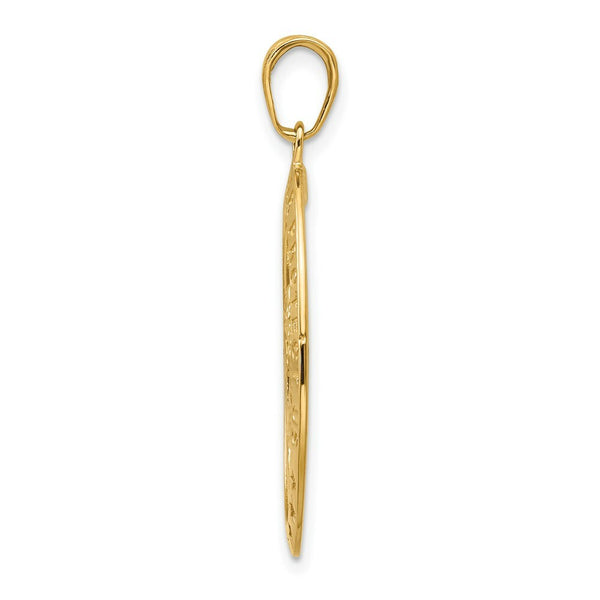 14K Yellow Gold Saint Christopher Medal Pendant 18mm width