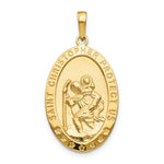 Load image into Gallery viewer, 14K Yellow Gold Saint Christopher Medal Pendant 18mm width

