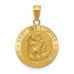 Load image into Gallery viewer, 14K Yellow Gold Saint Christopher Medal Pendant 19mm width
