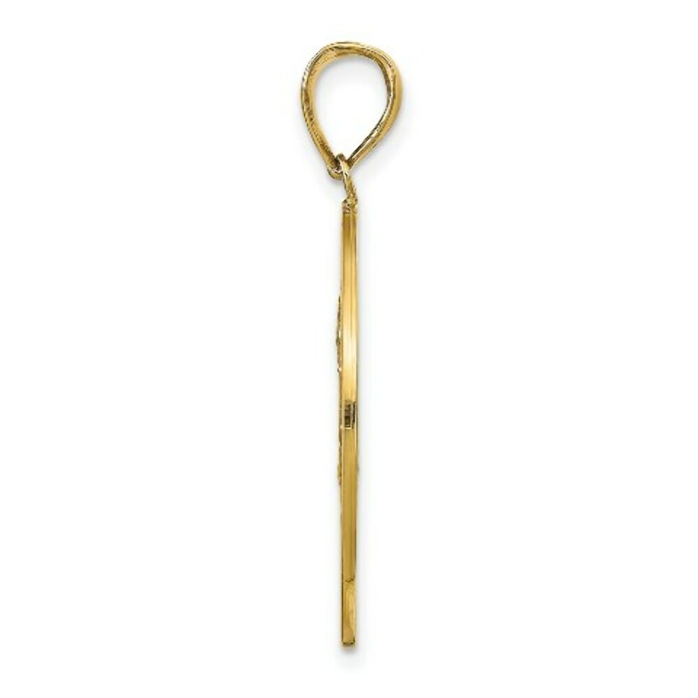 14K Yellow Gold Saint Christopher Medal Pendant 26mm width