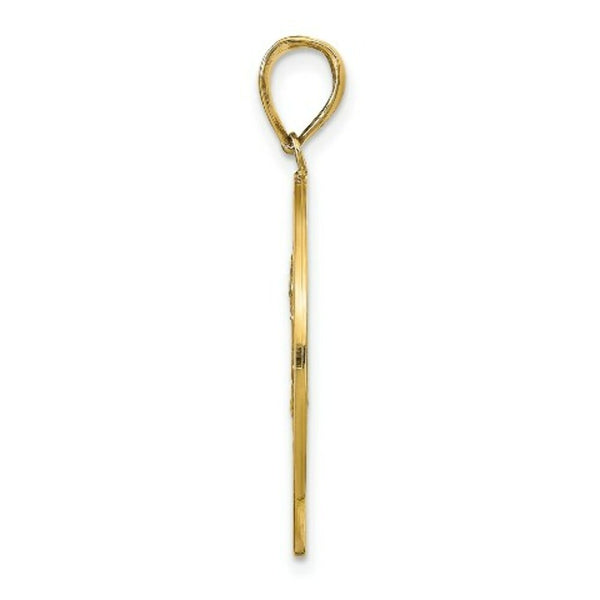 14K Yellow Gold Saint Christopher Medal Pendant 26mm width